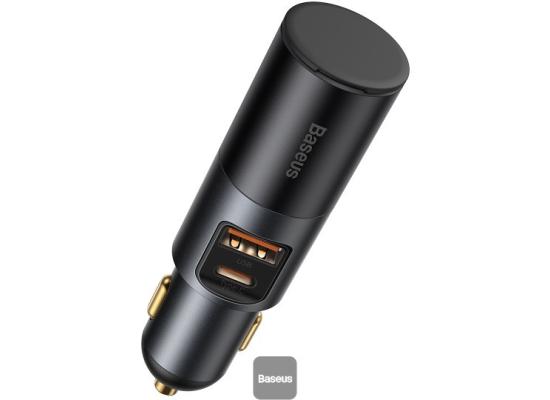 Baseus Share Together Fast Charge Car Charger with Cigarette Lighter Expansion Port U+C 120W - Black